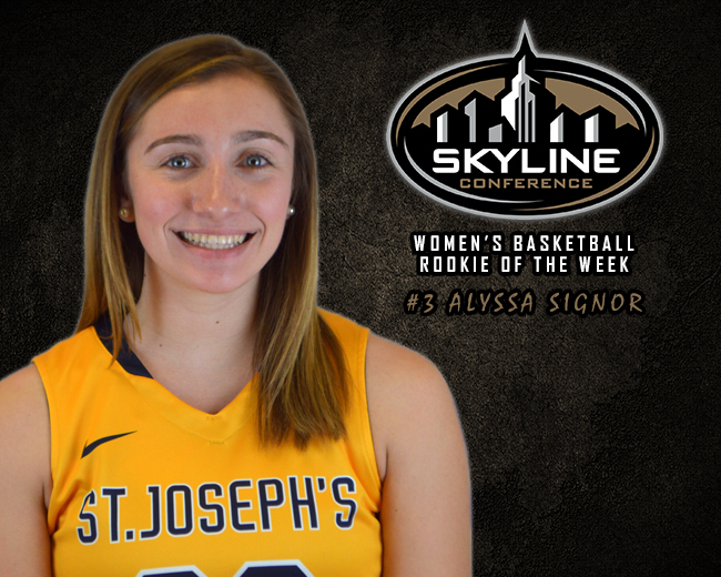 Signor Named Skyline Women's Basketball Rookie of the Week
